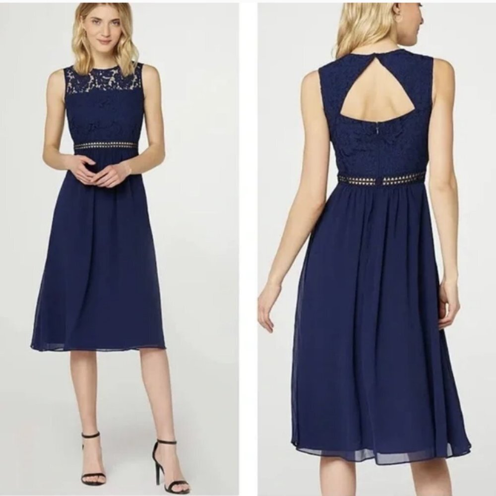 NWT Truth & Fable Lace Bodice Flare Dress - Size Large